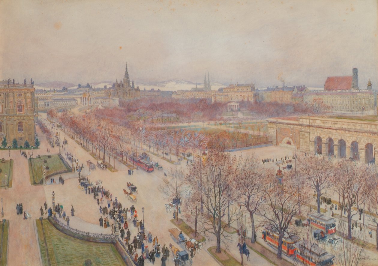 De Ringstraße in Wenen door Carl Max Müller