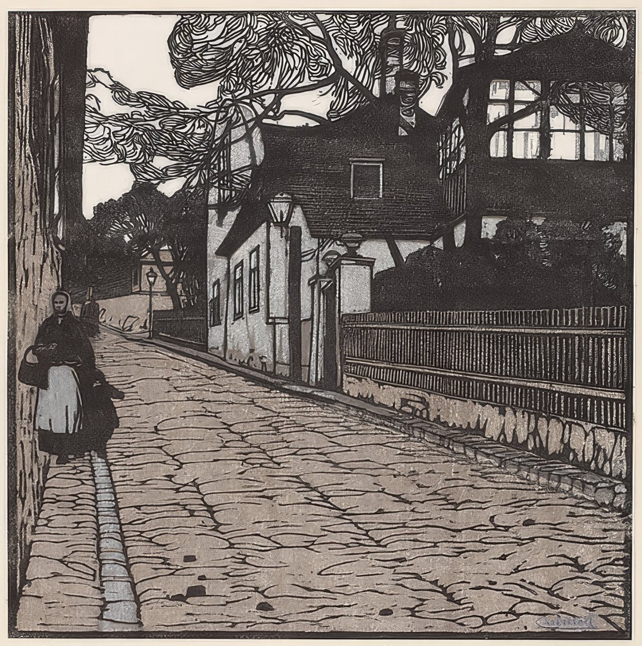 Het Therese Krones Huis, 1902 door Carl Moll