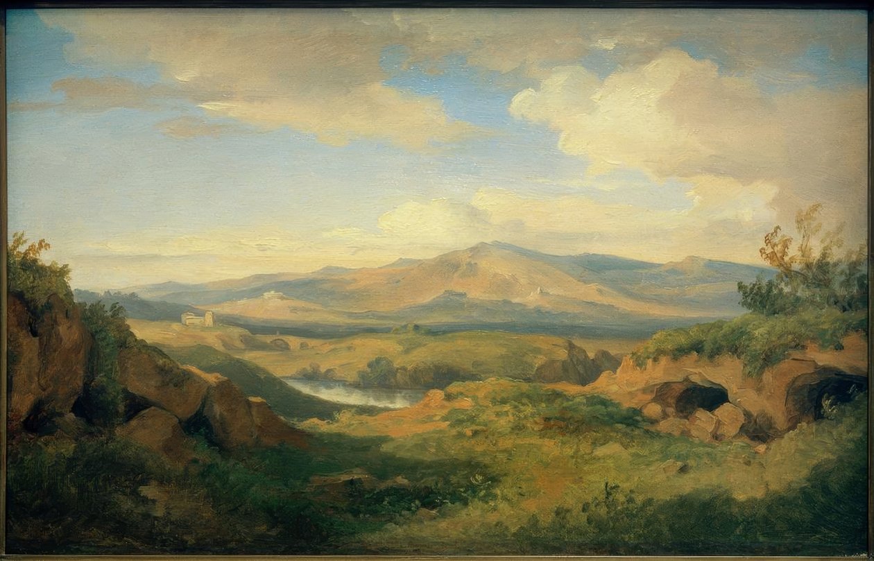C.Morgenstern, Uitzicht op de Cervara-grotten door Carl Morgenstern
