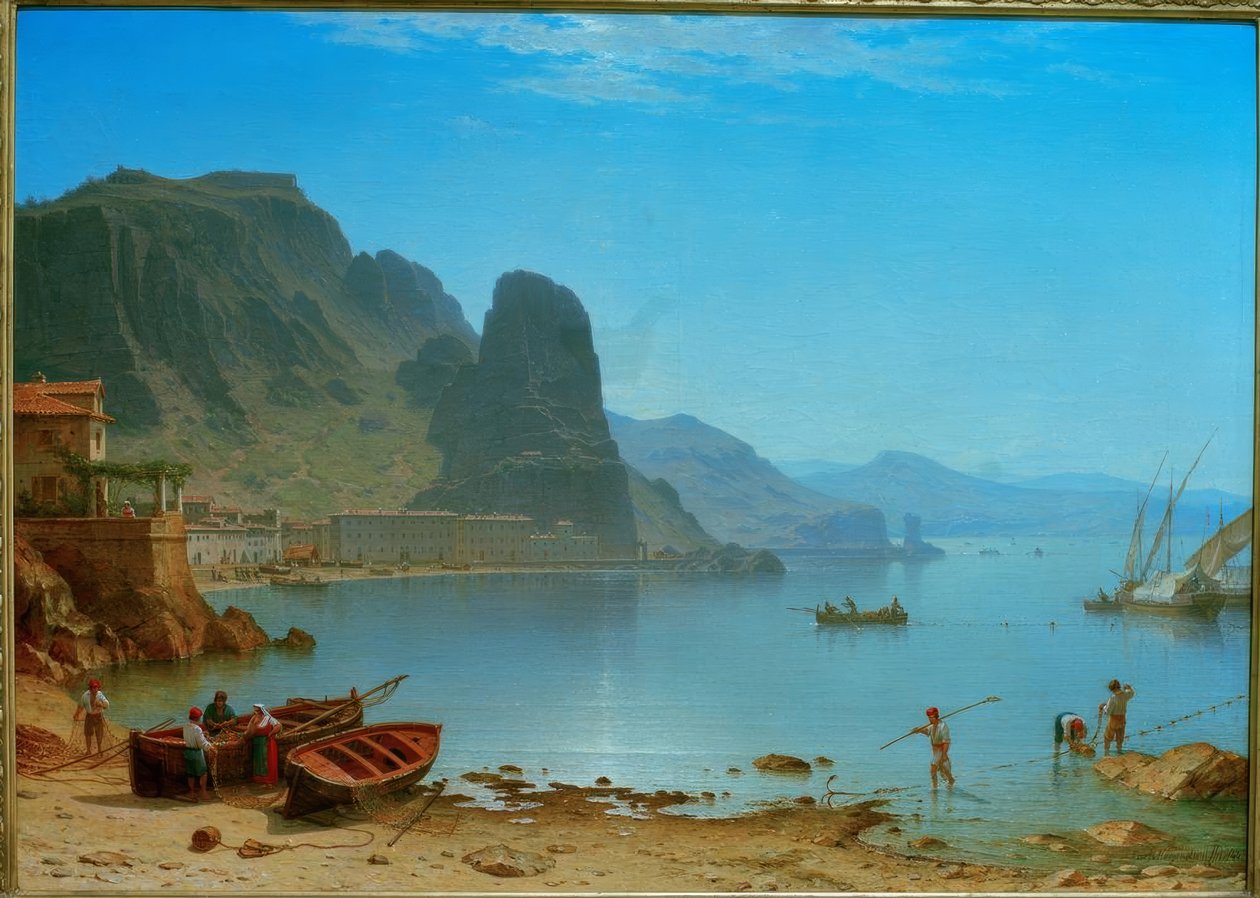 C. Morgenstern, Terracina met visrots door Carl Morgenstern