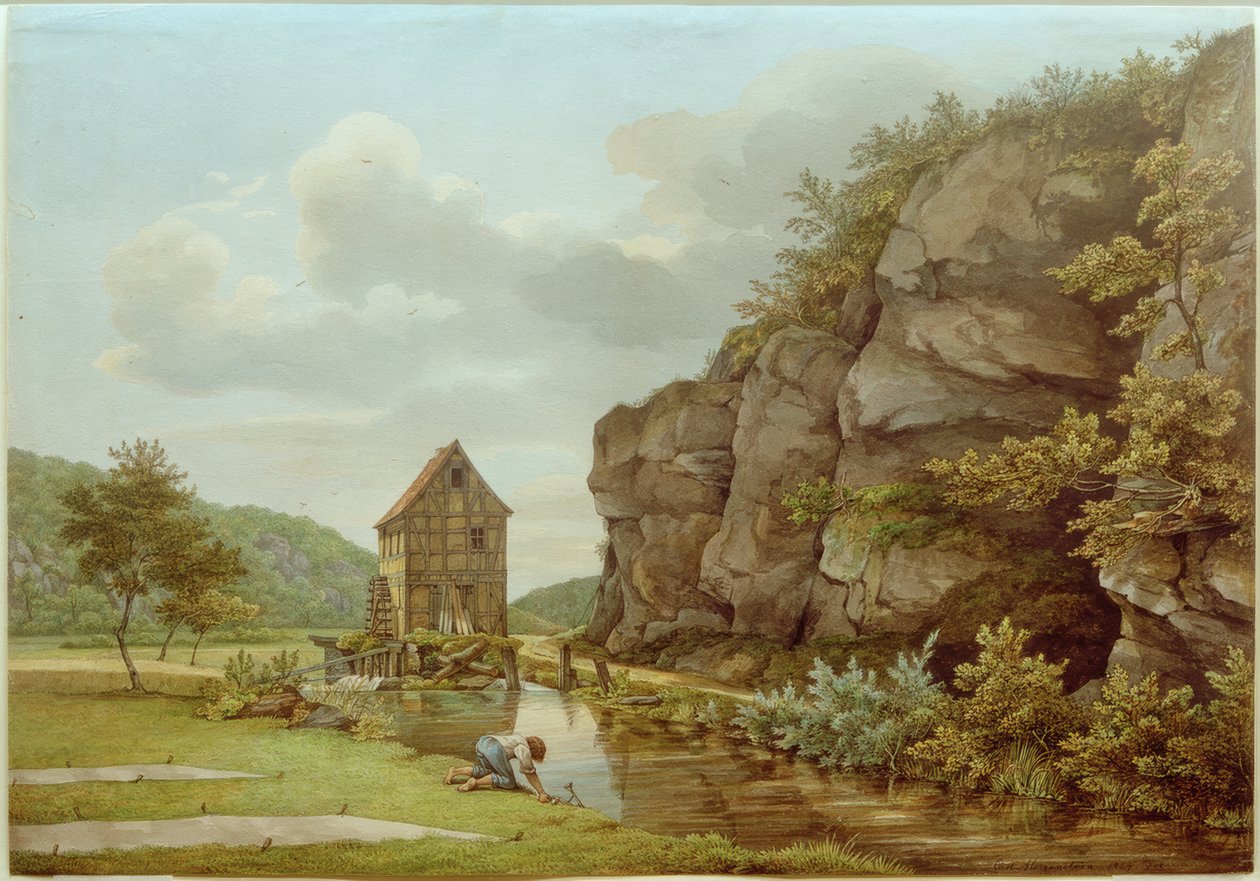 Schneidmühle bij Eppstein (Lorsbacher Tal) door Carl Morgenstern