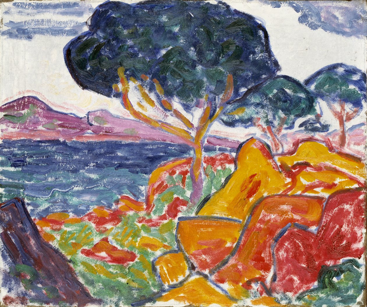 Landschap, ca. 1909-1914 door Carl Newman