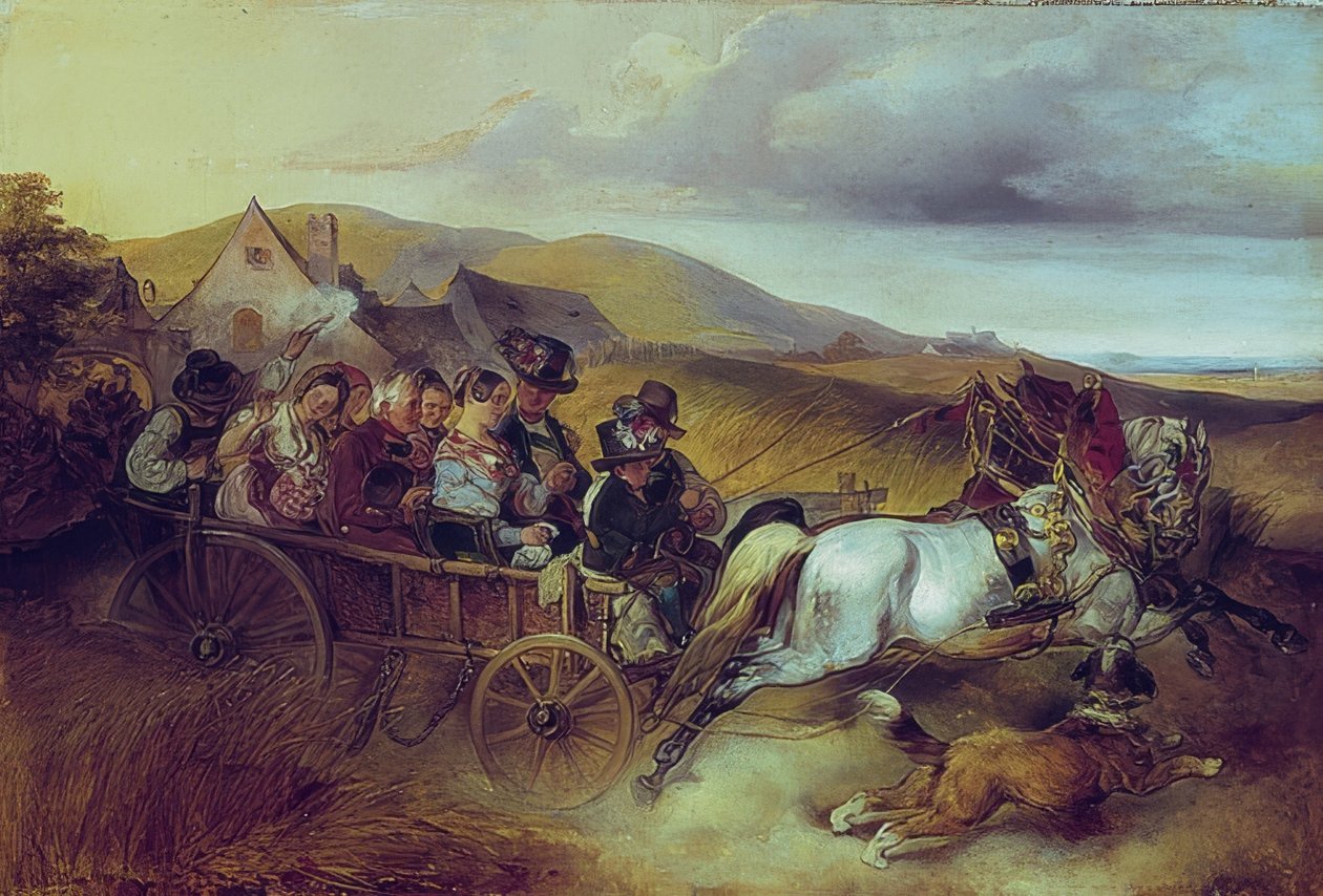 De huwelijksreis. 1841 door Carl Schindler