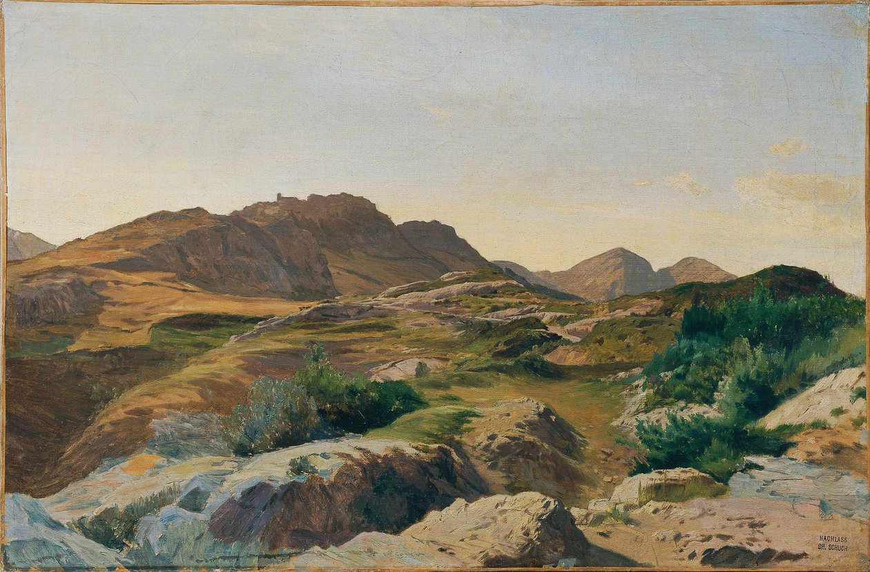 Landschap in het Sabijnse gebergte door Carl Schuch