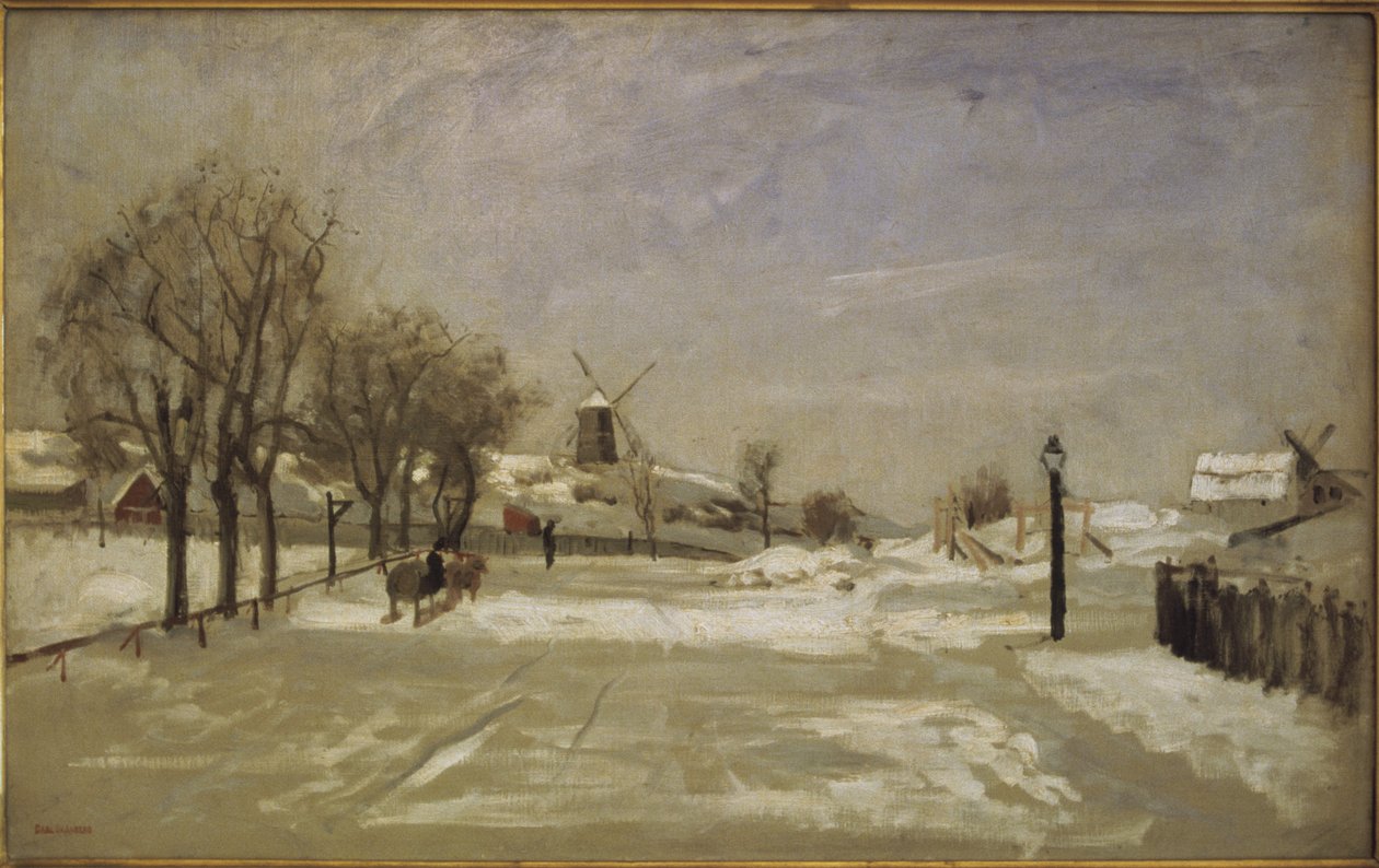 Winter. Uitzicht op Eriksberg, Stockholm, ca. 1880 door Carl Skånberg