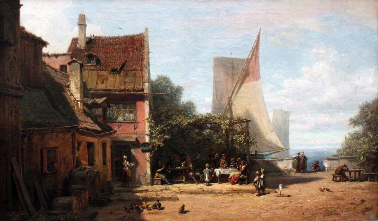 Oude herberg aan de Starnberger See door Carl Spitzweg