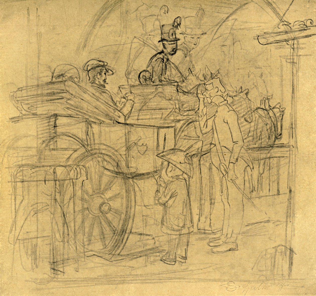 Op reis, midden-late 19e eeuw, ca. 1924 door Carl Spitzweg