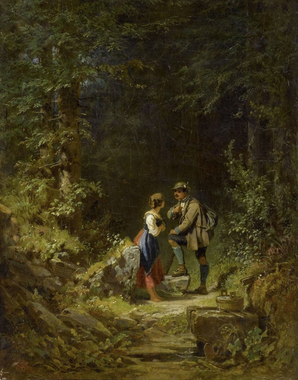Ontmoeting in het bos door Carl Spitzweg