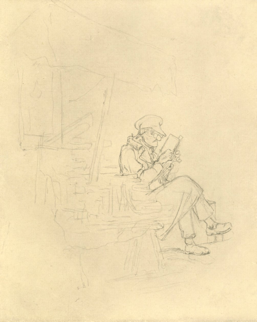 Der Antiquar, midden-late 19e eeuw, ca. 1924 door Carl Spitzweg