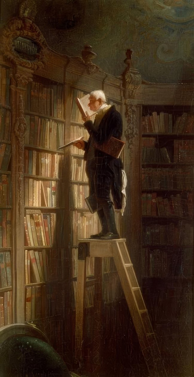 De boekenwurm door Carl Spitzweg