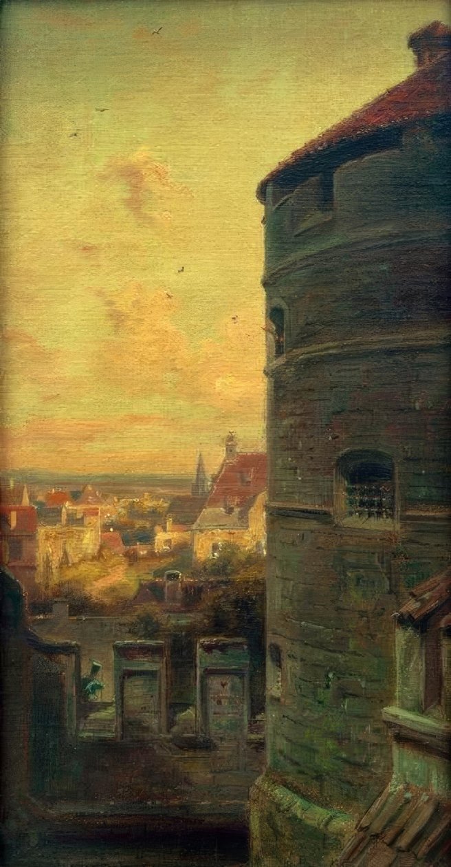 De Faultoren in Rothenburg ob der Tauber door Carl Spitzweg
