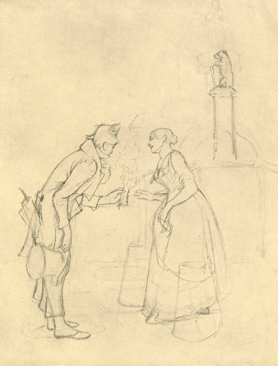 Der Schüchterne Freier, midden-late 19e eeuw, c1924 door Carl Spitzweg