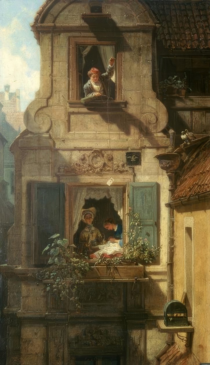De onderschepte liefdesbrief door Carl Spitzweg