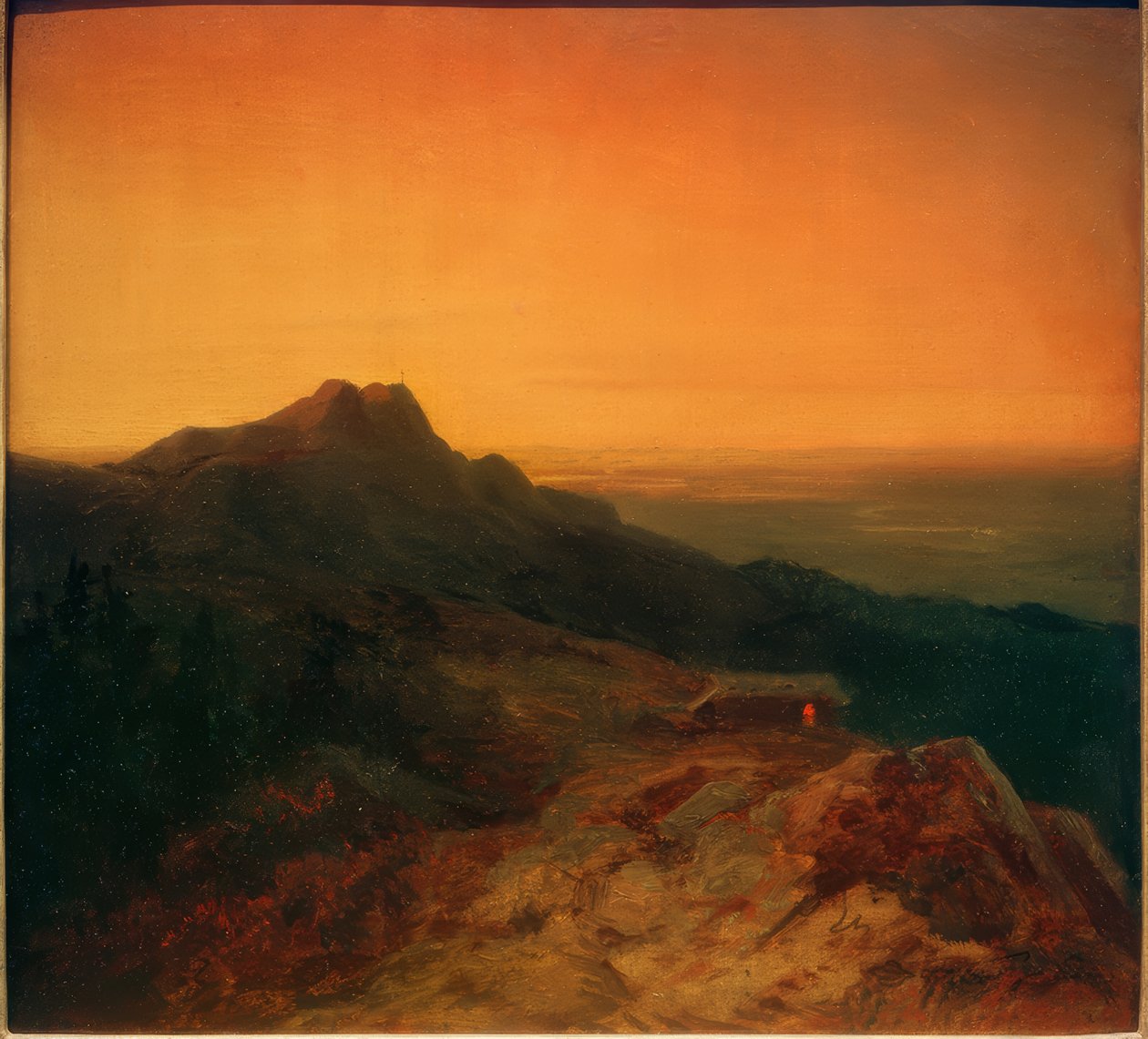 De Benediktenwand in de avond door Carl Spitzweg