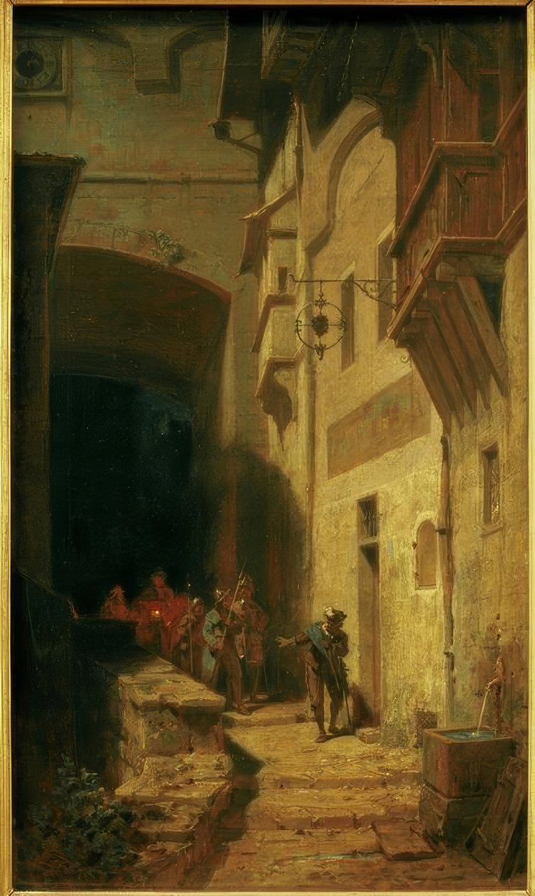 De wacht door Carl Spitzweg