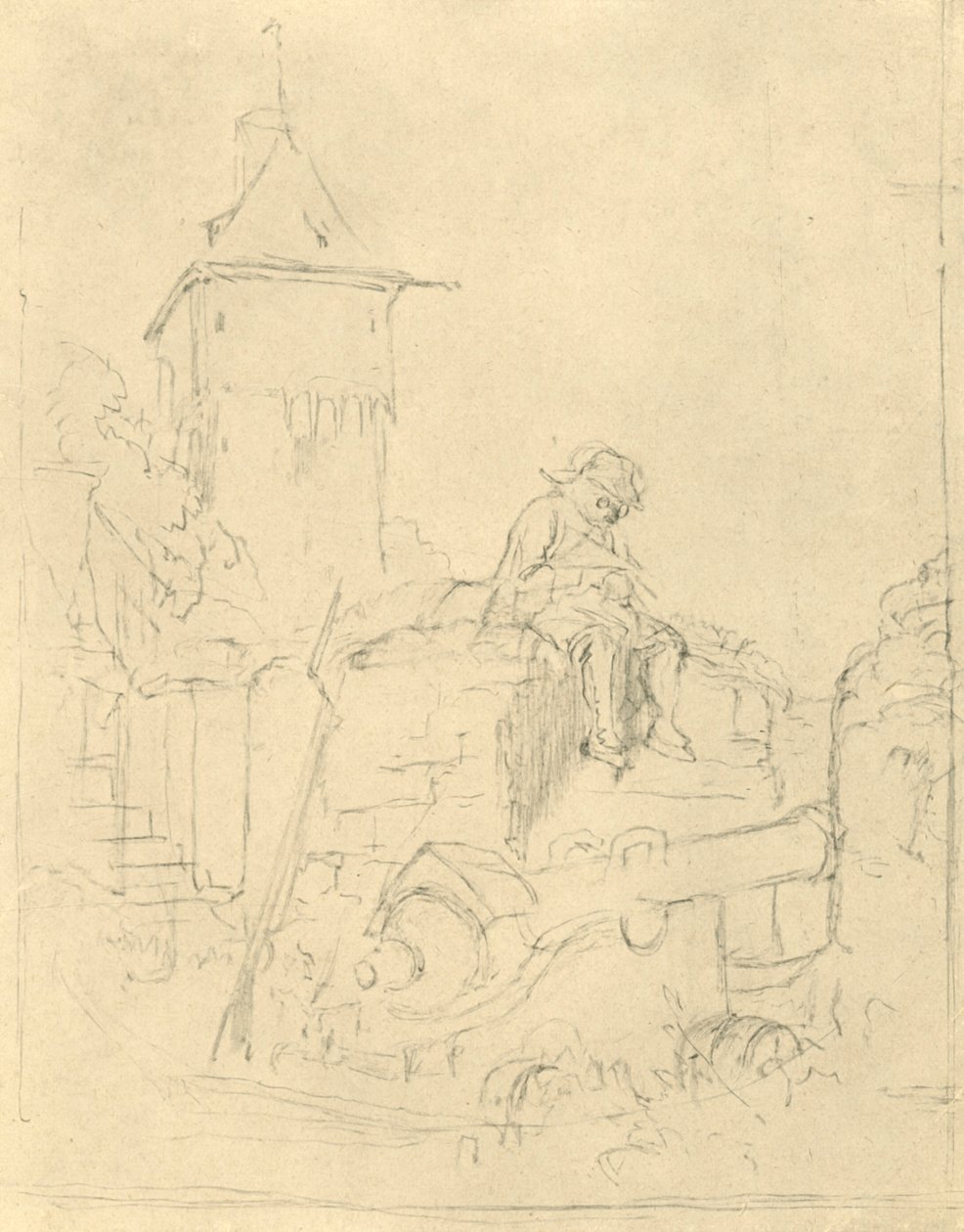Die Schildwache door Carl Spitzweg