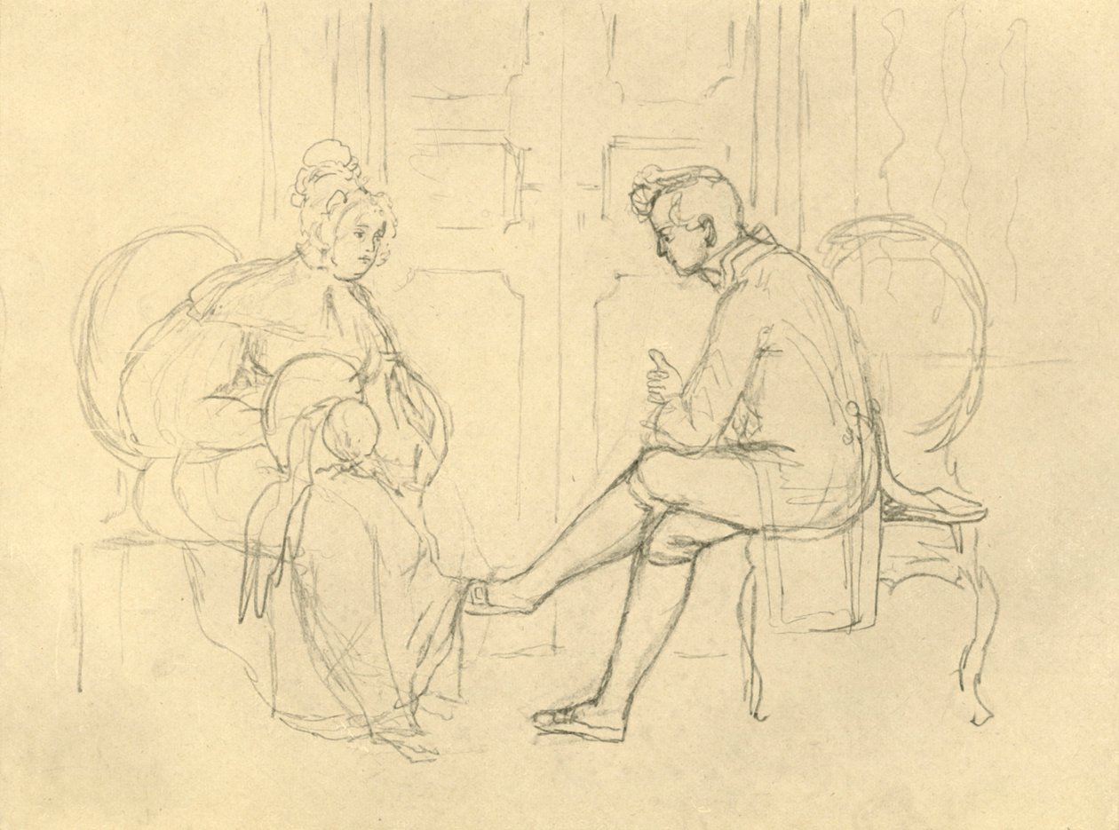 Ernste Frage, midden-late 19e eeuw, c1924 door Carl Spitzweg
