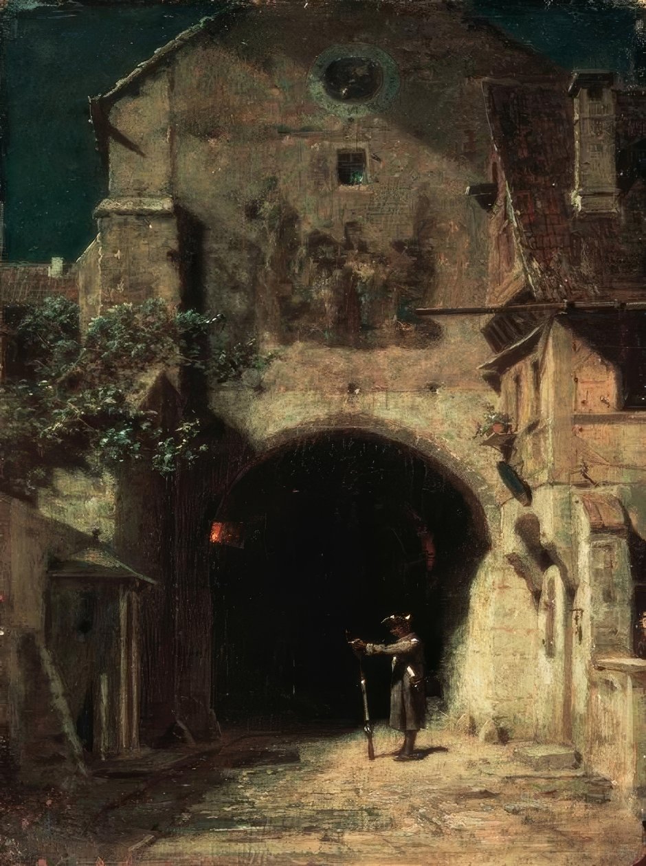 Gapende schildwacht door Carl Spitzweg