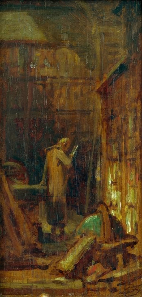 In de bibliotheek door Carl Spitzweg
