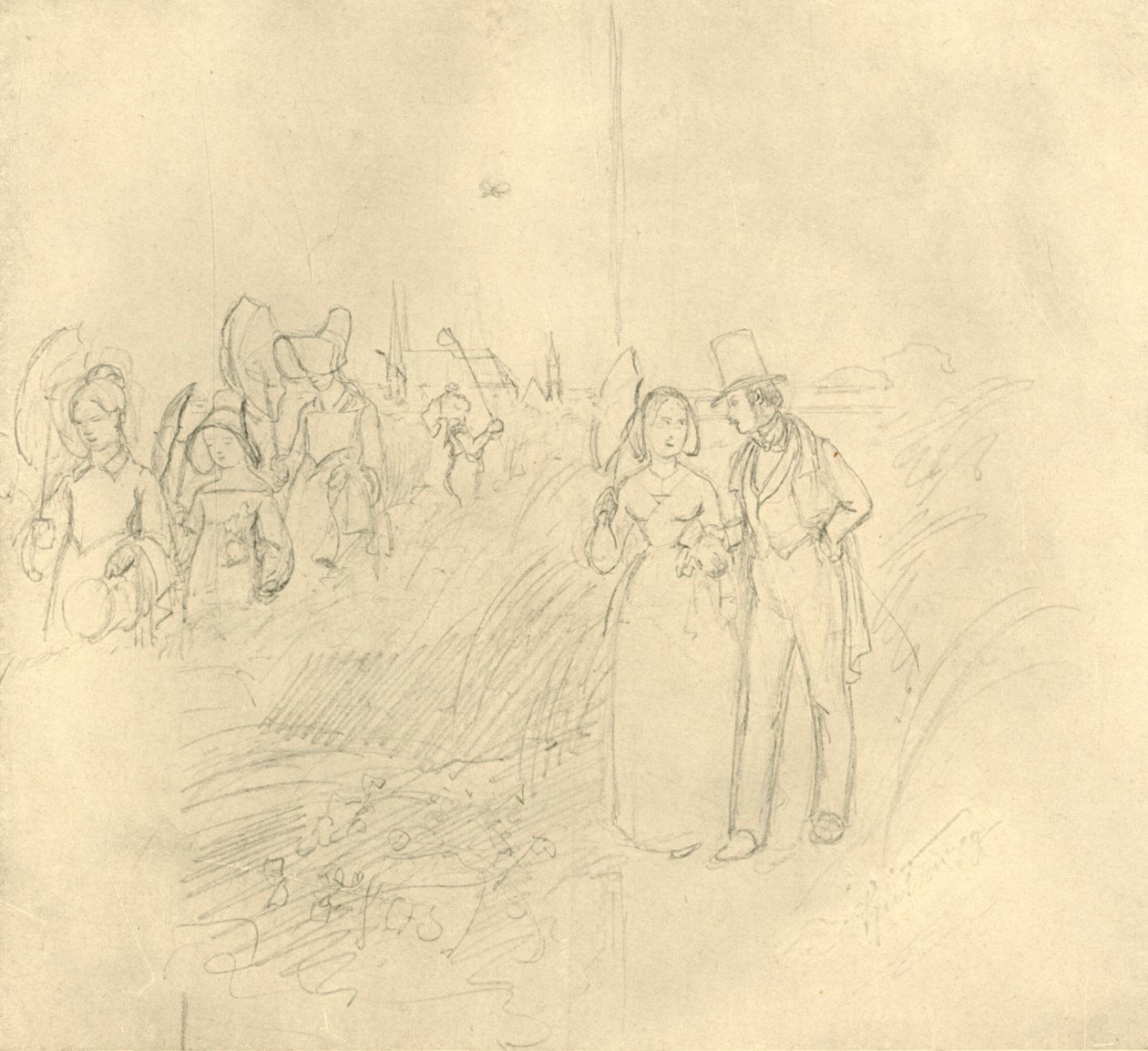 Institutsspaziergang, midden-late 19e eeuw, ca. 1924 door Carl Spitzweg