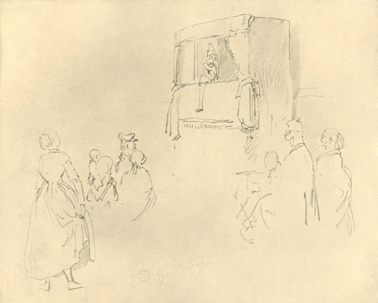 Kasperltheater I, midden-late 19e eeuw, ca. 1924 door Carl Spitzweg