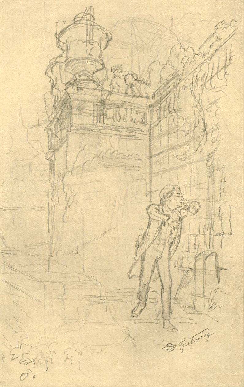 Malvolios kleinzoon, midden-late 19e eeuw, ca. 1924 door Carl Spitzweg