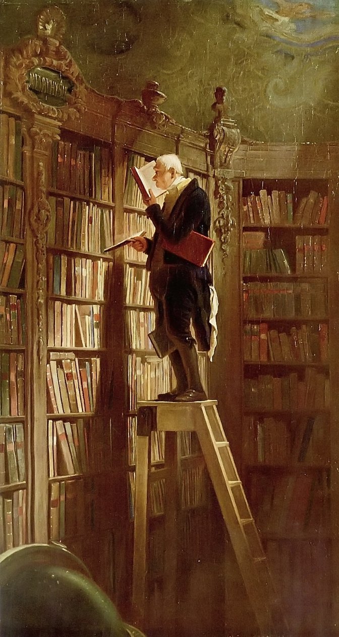 De boekenwurm door Carl Spitzweg