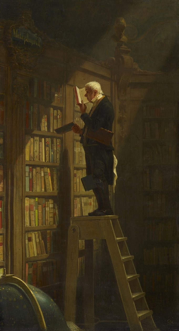 De Boekenwurm door Carl Spitzweg