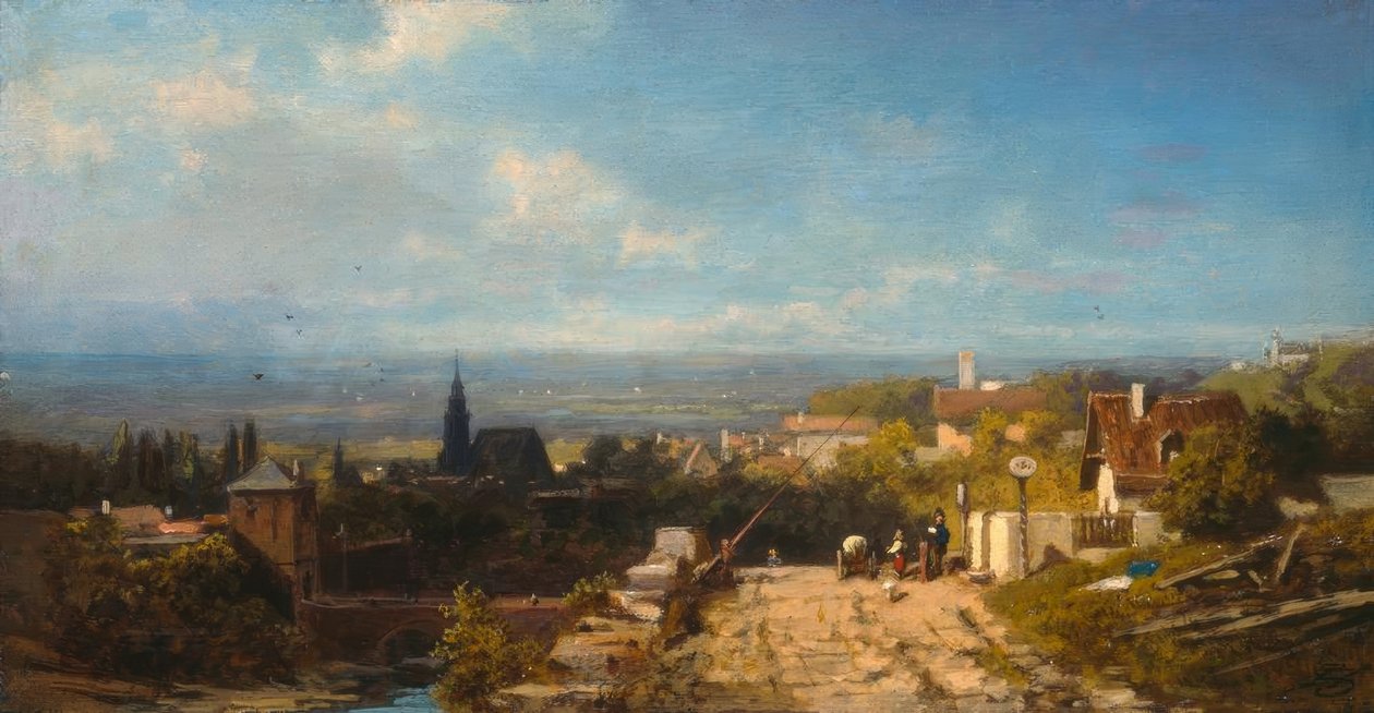 Voor de stad door Carl Spitzweg