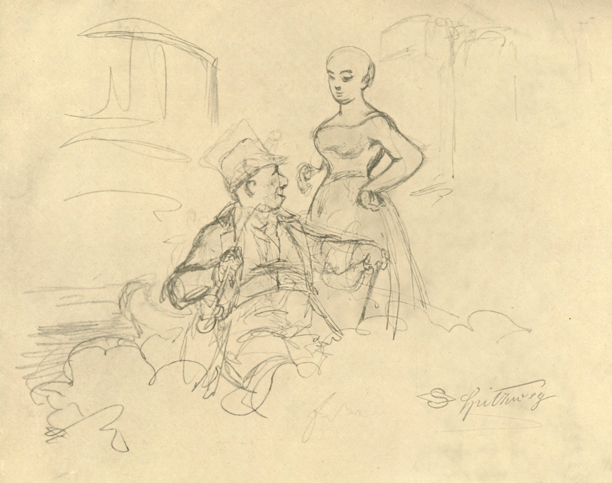 Was ist gefällig, midden-late 19e eeuw, ca. 1924 door Carl Spitzweg