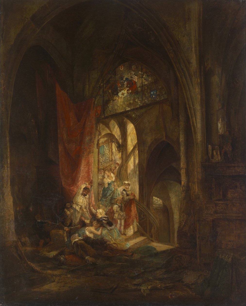 Scène op de Kasteeltrede door Carl Theodor von Piloty