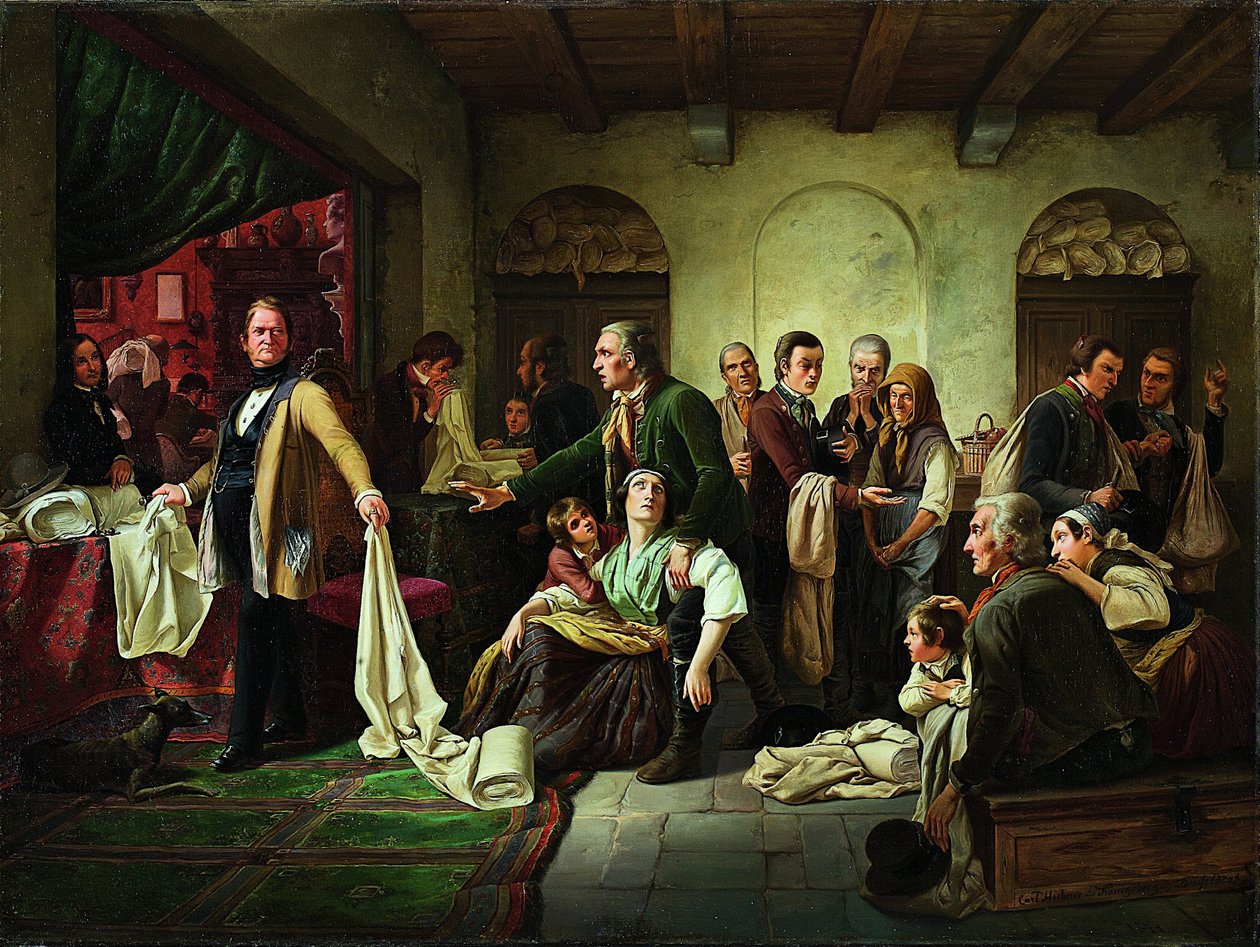 De Silezische wevers door Carl Wilhelm Huebner