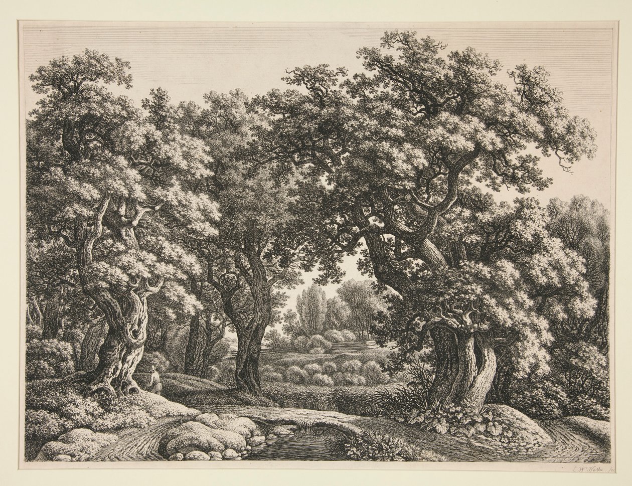 Boslandschap door Carl Wilhelm Kolbe the elder