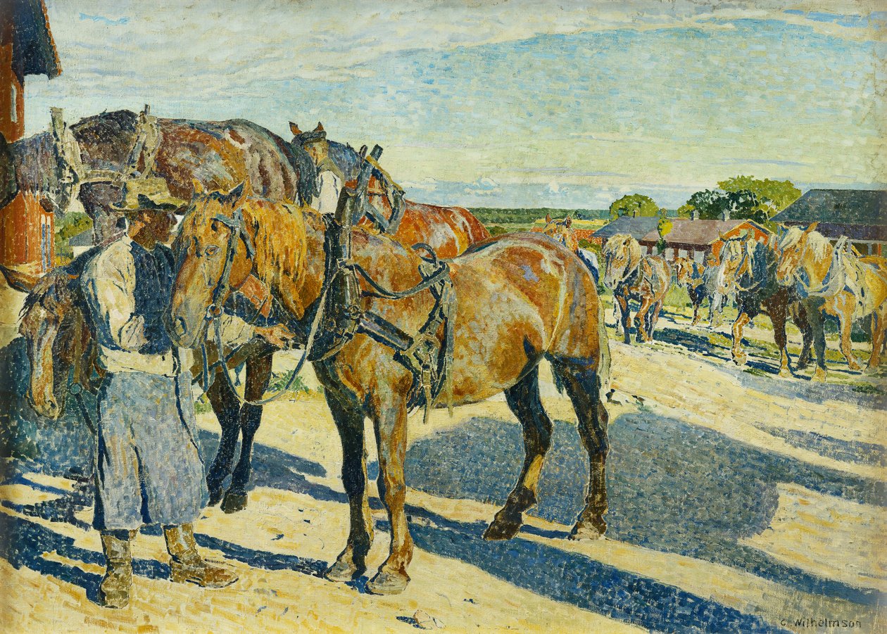 Op de Stalplaats; Pa Stallbacken door Carl Wilhelm Wilhelmson