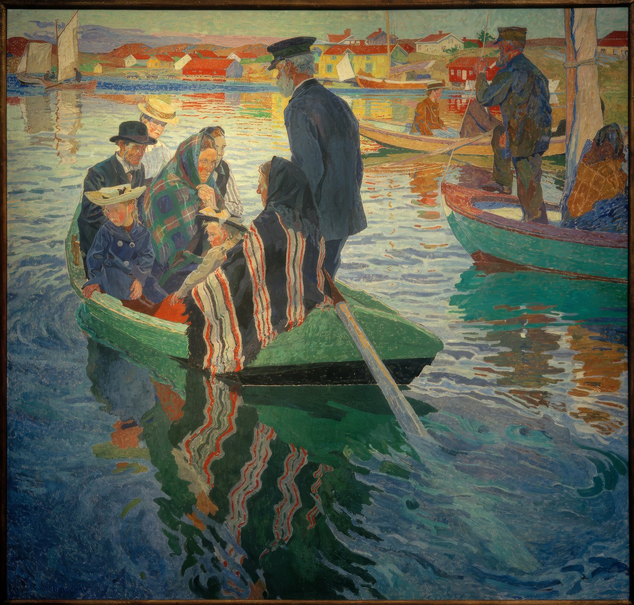 Kerkgangers in een boot door Carl Wilhelm Wilhelmson