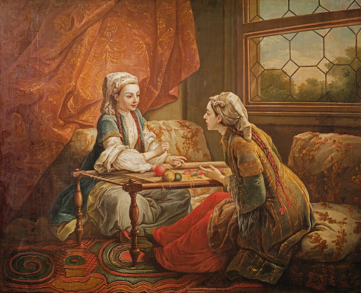 Madame de Pompadour in de rol van waarzegster door Carle van Loo