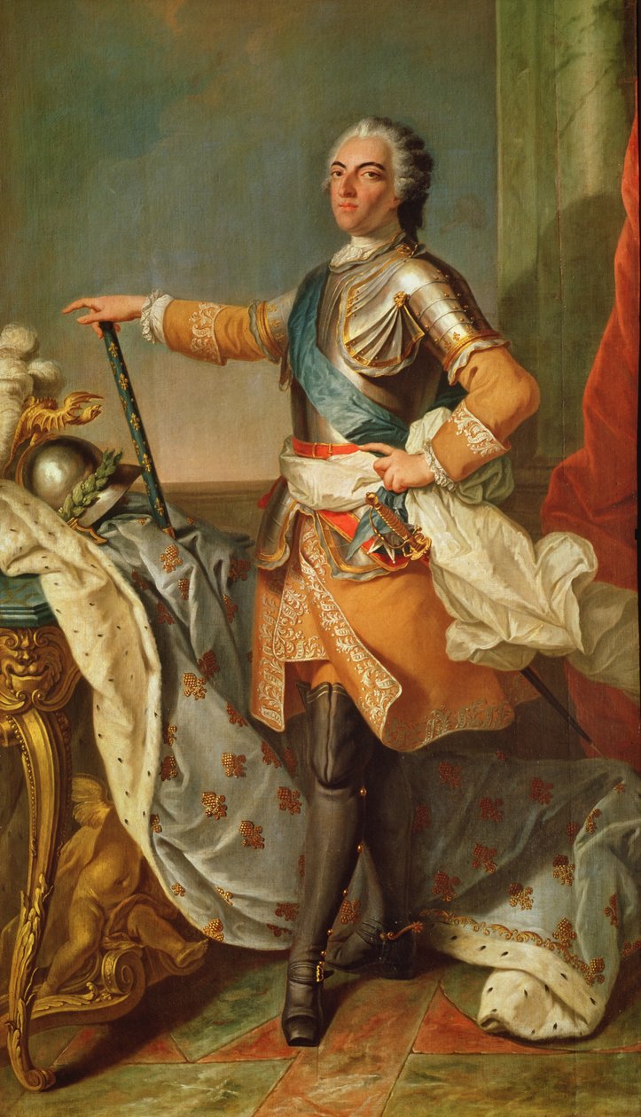 Portret van Lodewijk XV (1710-1774), koning van Frankrijk en Navarra (1715-1774) door Carle van Loo