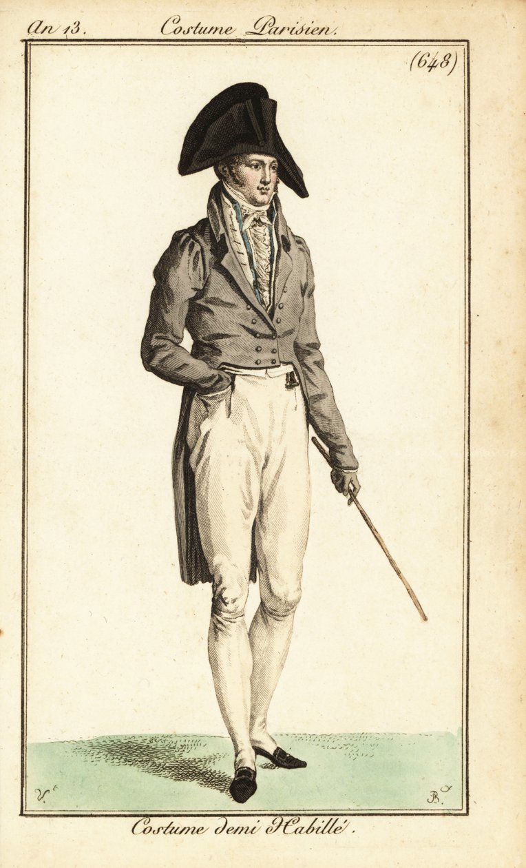 Dandy in semi-formele kleding, Parijs door Carle (after) Vernet