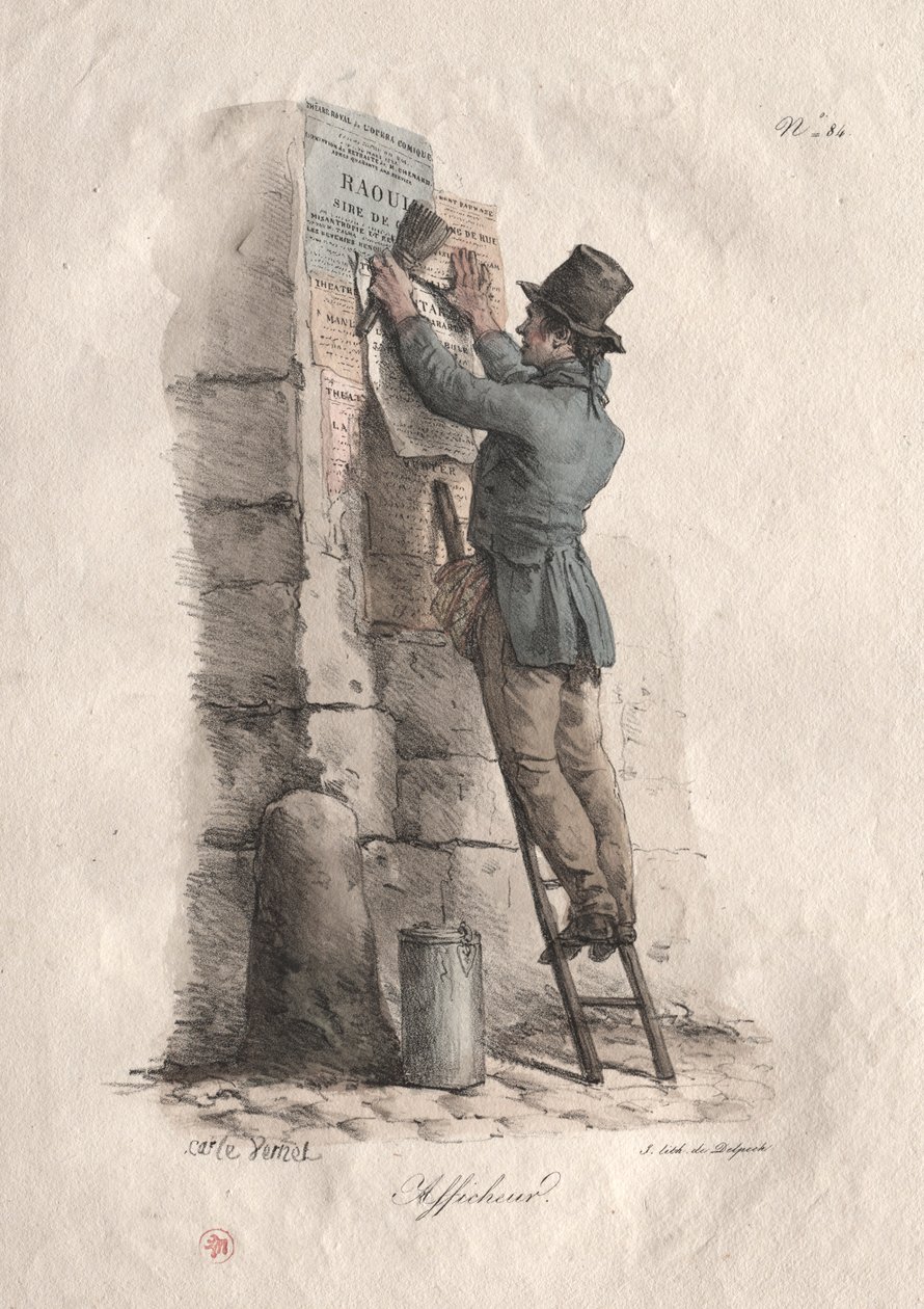 Aanplakker door Carle Vernet