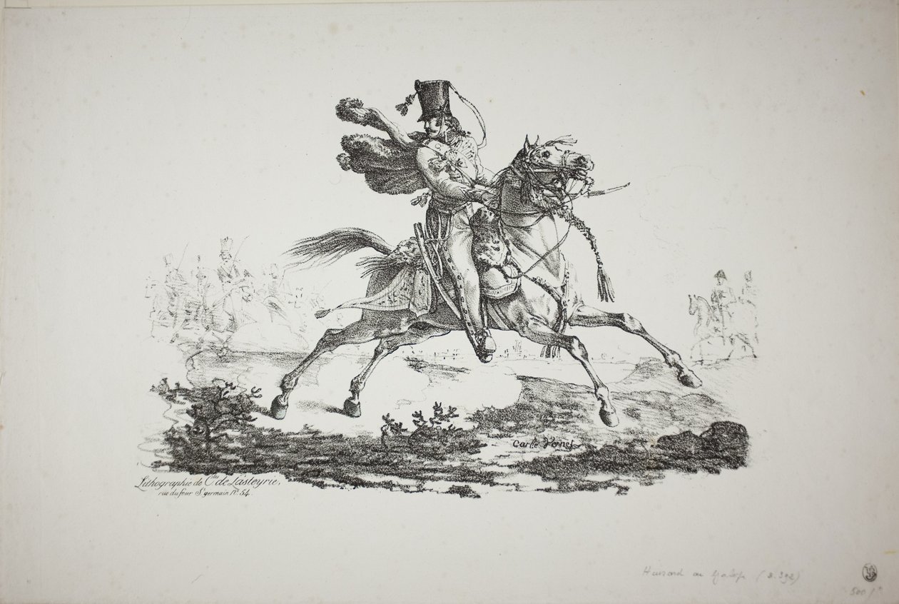Galopperende Huzaren door Carle Vernet