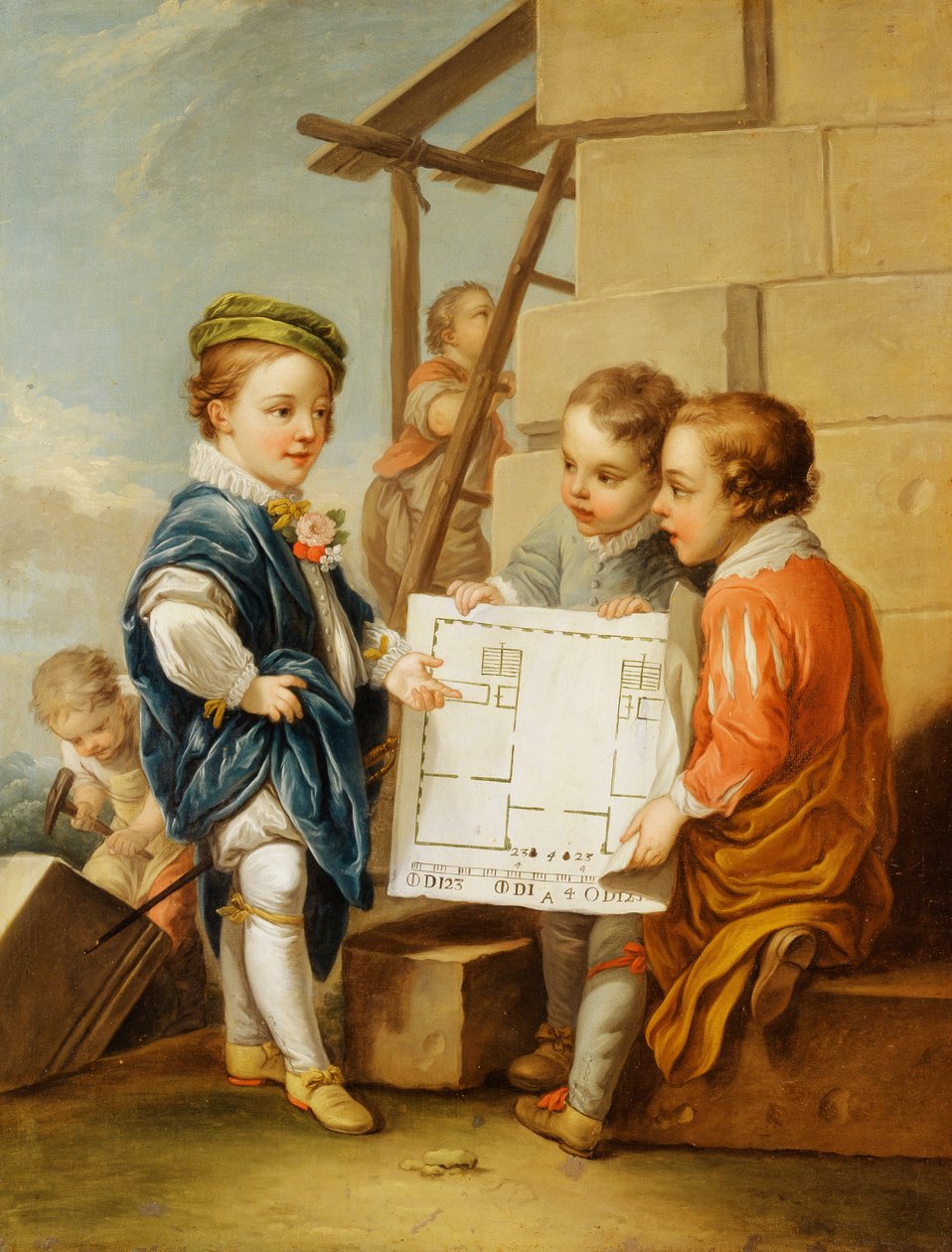 De vier kunsten - Architectuur door Carle van Loo