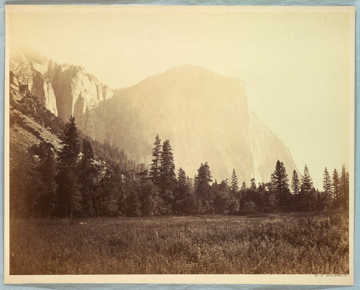El Capitan, Yosemite door Carleton E. Watkins