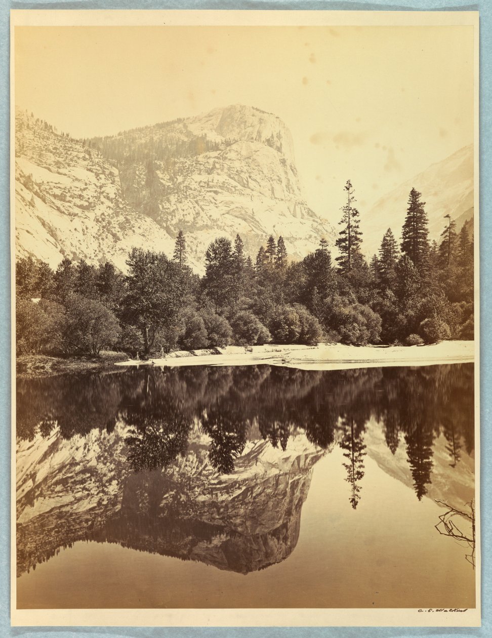 Spiegelbeeld, Mount Watkins door Carleton E. Watkins