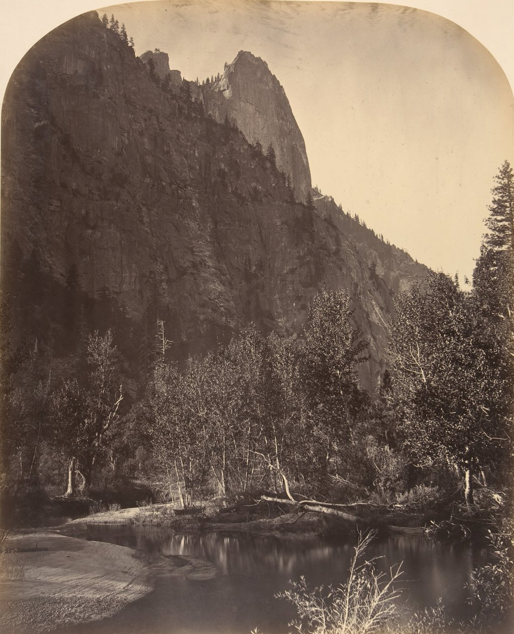 Riviergezicht, Sentinel, 3270 voet, 1861 door Carleton Emmons Watkins