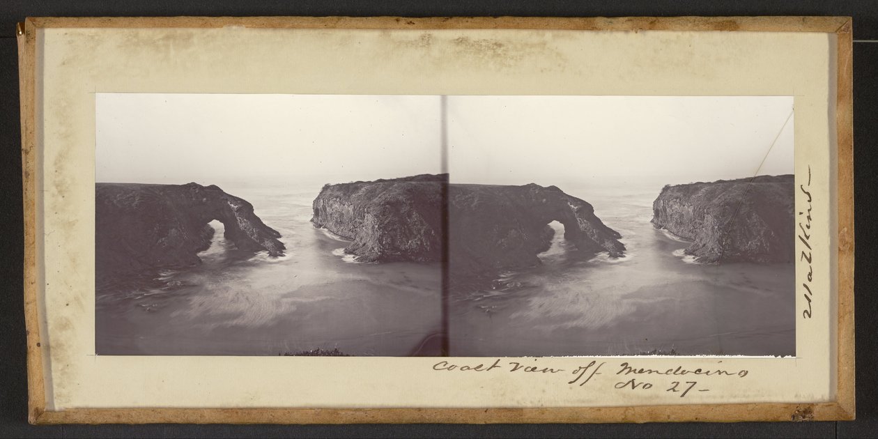 Kustzicht bij Mendocino door Carleton Watkins