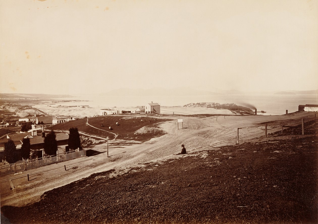 Golden Gate vanaf Russian Hill door Carleton Watkins