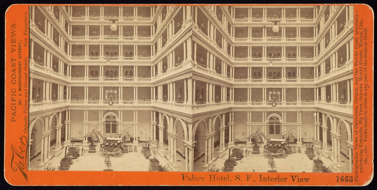 Palace Hotel, S.F., interieur door Carleton Watkins