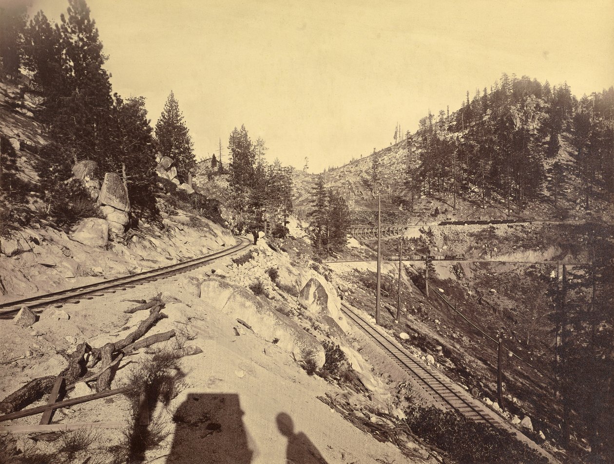 Uitzicht op Lake Tahoe door Carleton Watkins