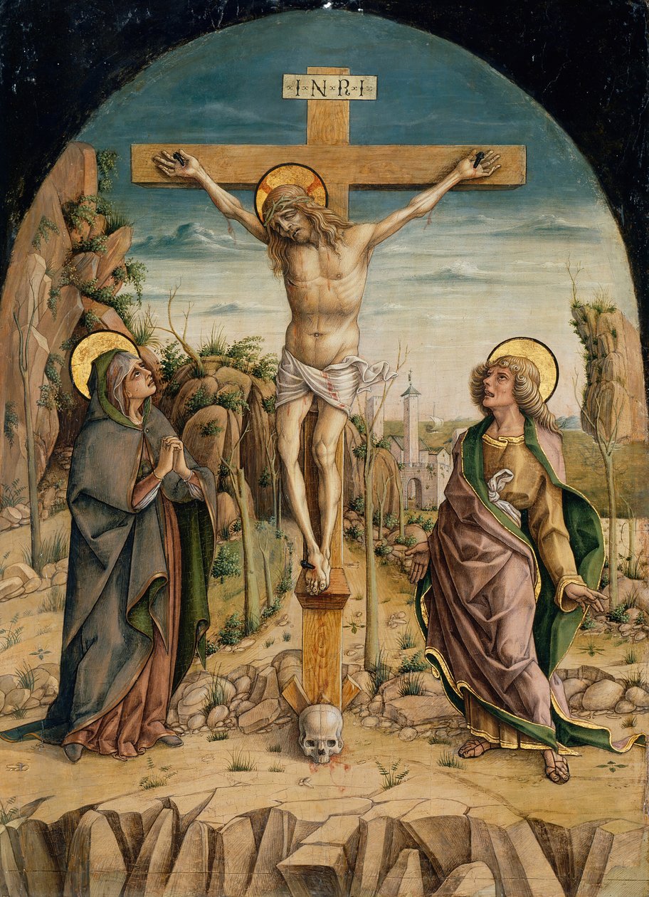 De Kruisiging door Carlo Crivelli