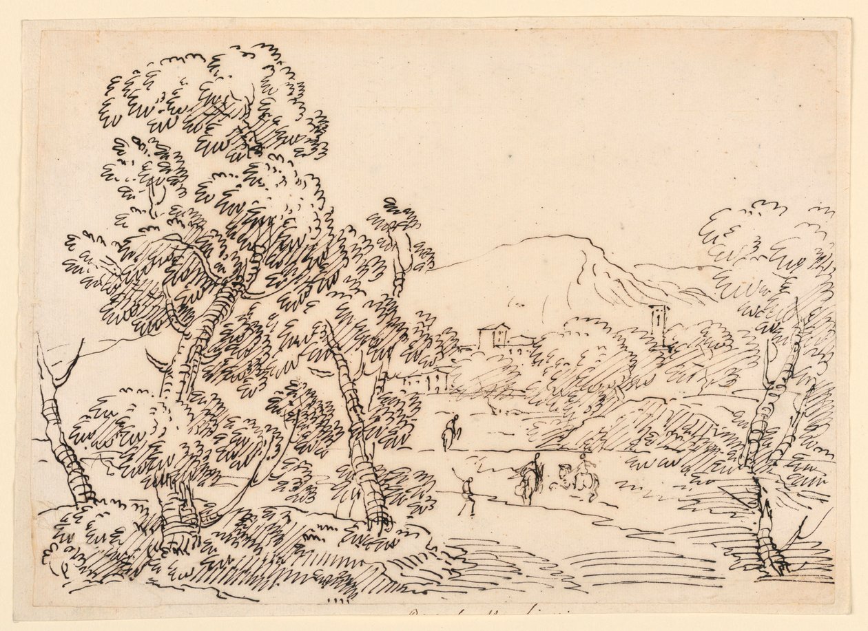 Tekening, Boslandschap, 1750-1770 door Carlo Marchionni